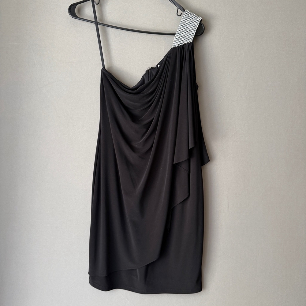 Cache sz 8 Black one shoulder mini Dress‎